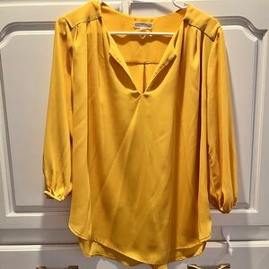 Pleione Yellow Women's Top with three quarter sleeves